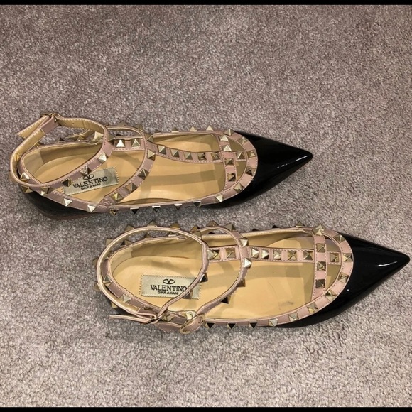 NEW VALENTINO PATENT ROCKSTUD CAGED BALLET FLAT - Picture 6 of 8